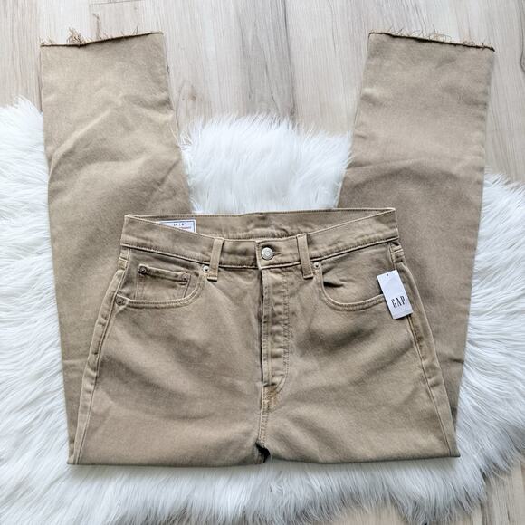 Gap Cheeky Straight High Rise Jeans Tan Button Fly Size 8/29 R cd91 - Picture 1 of 5